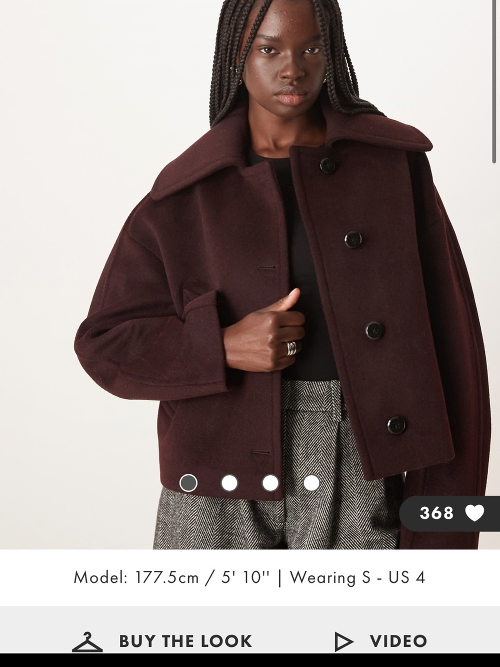 Mango short tailored jacket in burgundy